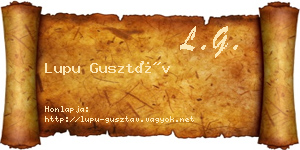 Lupu Gusztáv névjegykártya