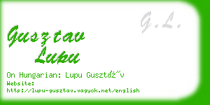 gusztav lupu business card